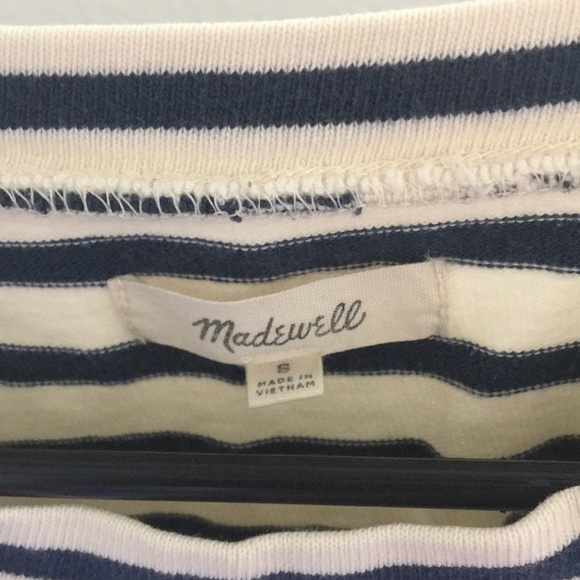 Madewell Striped Crop 3/4 length top size small - Picture 3 of 3